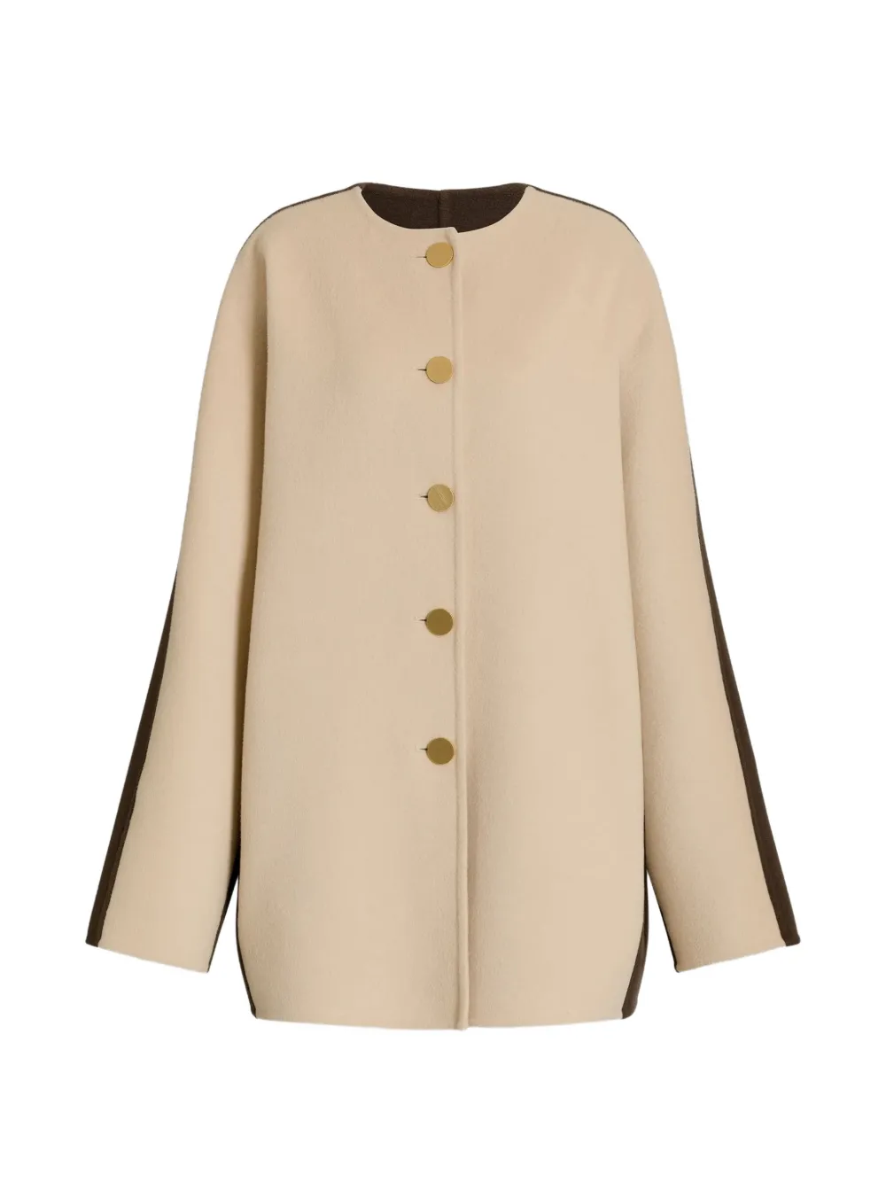 Alberta Ferretti two-tone button-up coat - Toni neutri