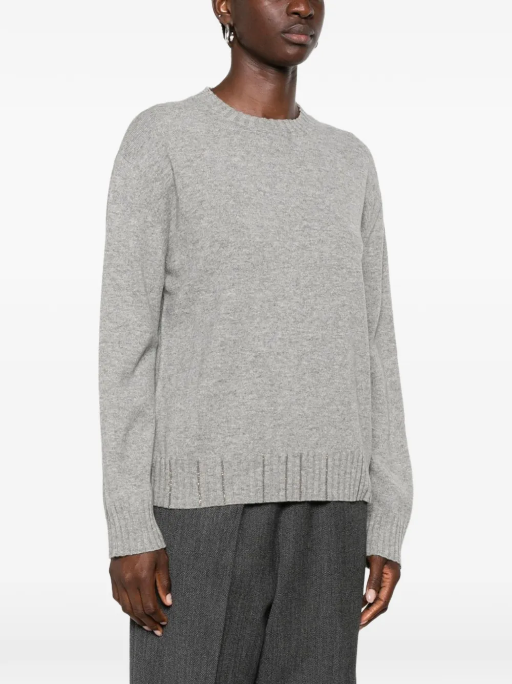 Fabiana Filippi monili-embellished sweater - Grey