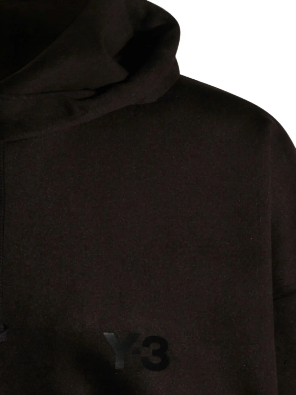 Y-3 Fluwelen hoodie met logo-print Zwart
