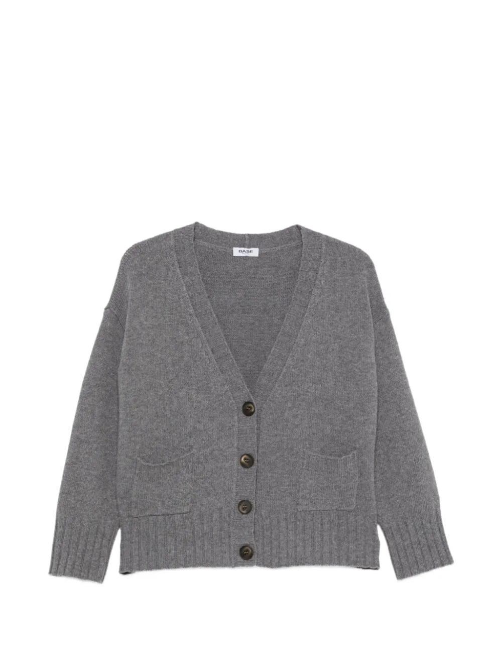 Base Milano V-neck patch-pocket cardigan - Grey