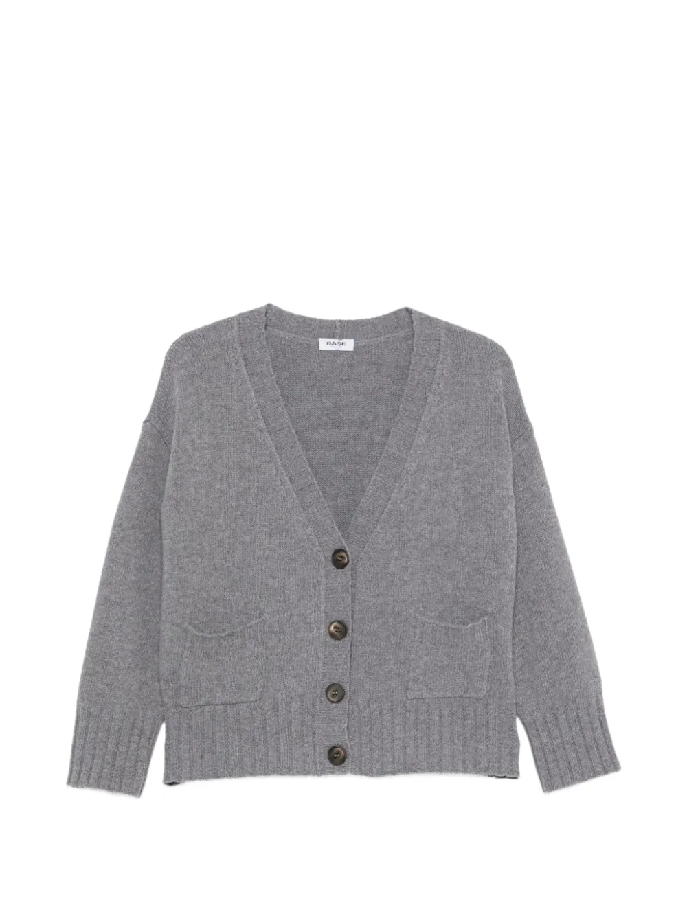 Base Milano V-neck patch-pocket cardigan - Grey