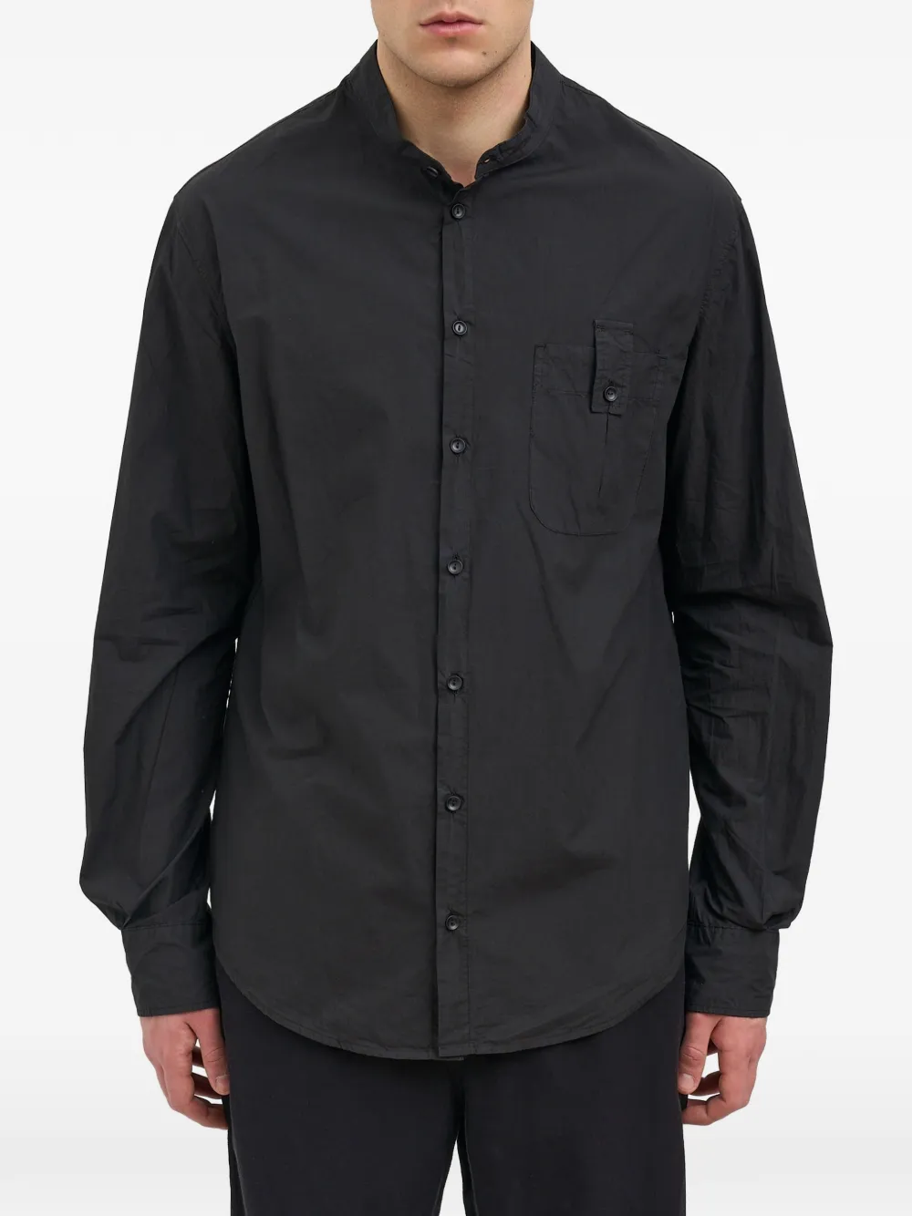 Andrea Ya'aqov mock-neck chest-pocket shirt