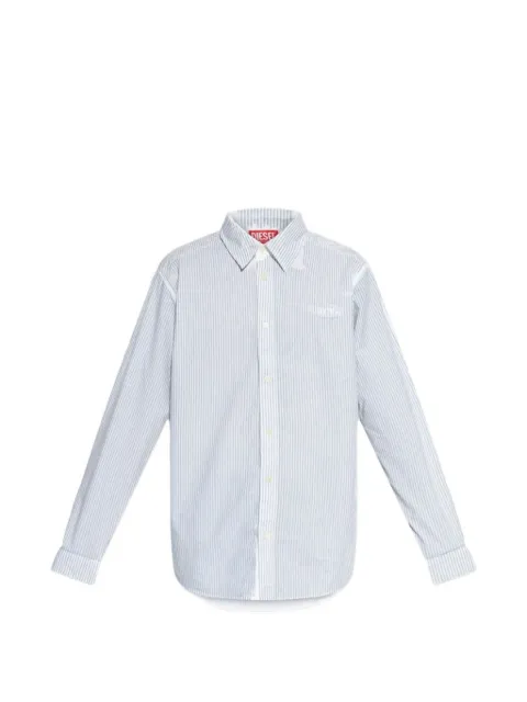 Diesel stripe-print logo-embroidered shirt