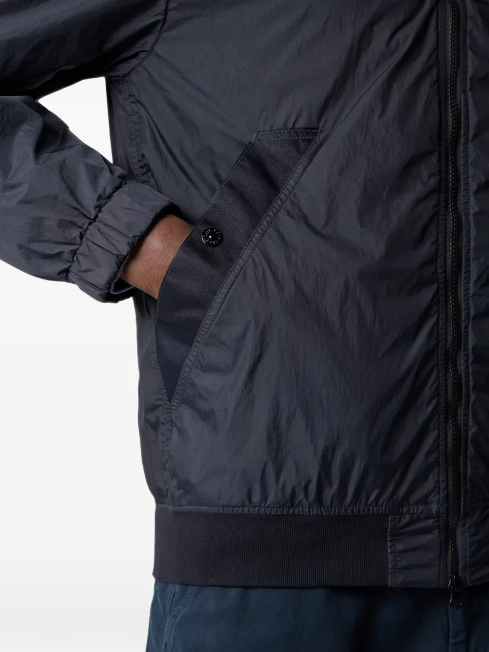 Stone Island Crinkle Reps NY jack met rits Blauw