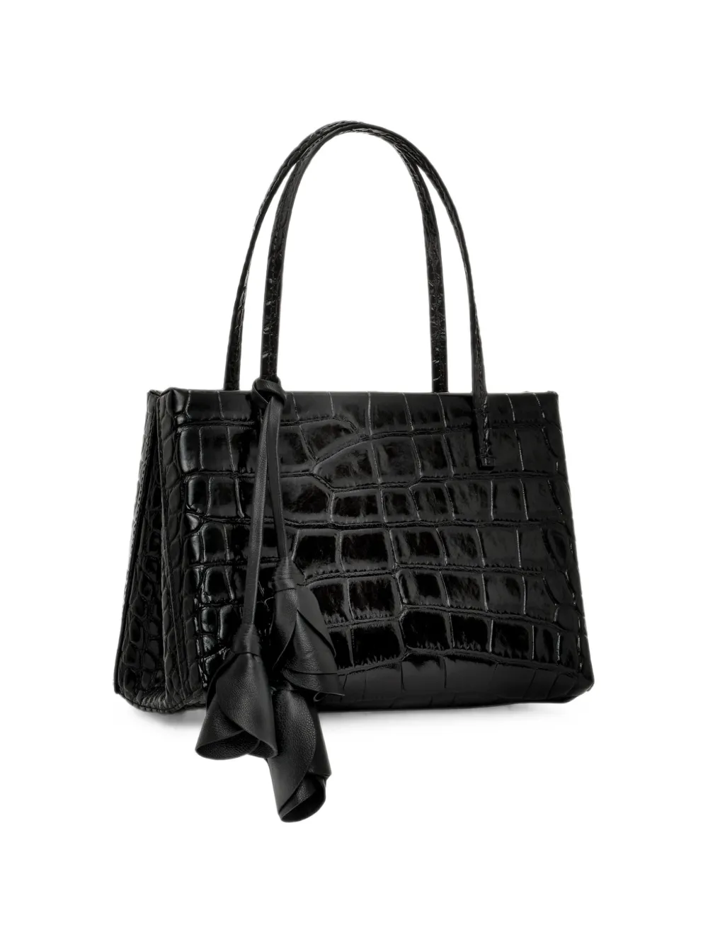 Magda Butrym Barbara Croc-effect Floral-pendant Tote Bag in Brown, view 2