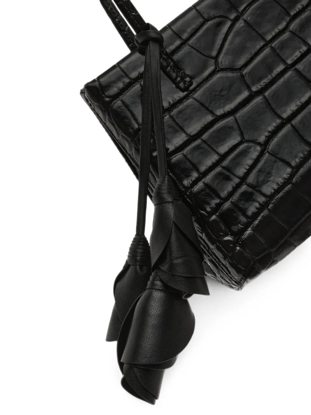 Magda Butrym Barbara Croc-effect Floral-pendant Tote Bag in Brown, view 3