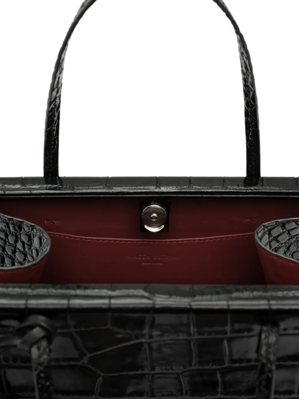 Magda Butrym Barbara Croc-effect Floral-pendant Tote Bag in Brown, view 4
