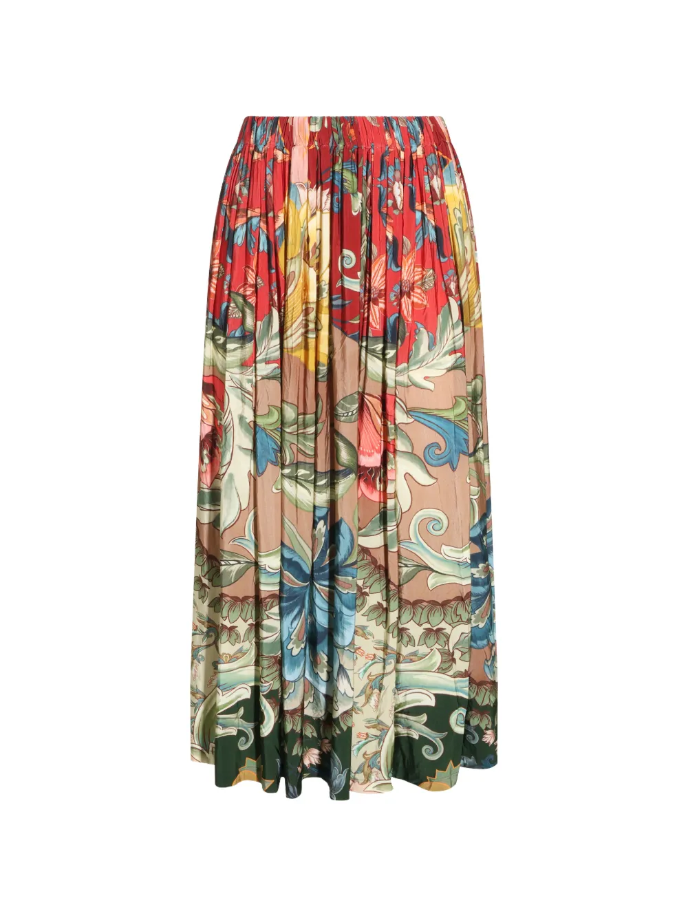 FARM Rio Lunar Boho pleated midi skirt - Rosso