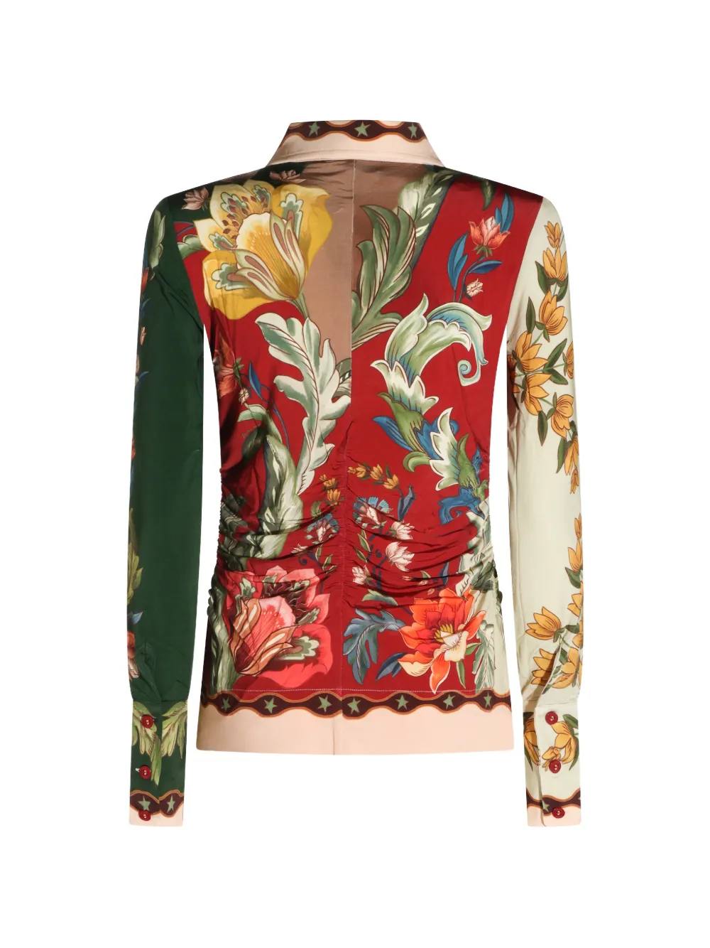 FARM Rio Lunar boho blouse met kraag en knopen Rood