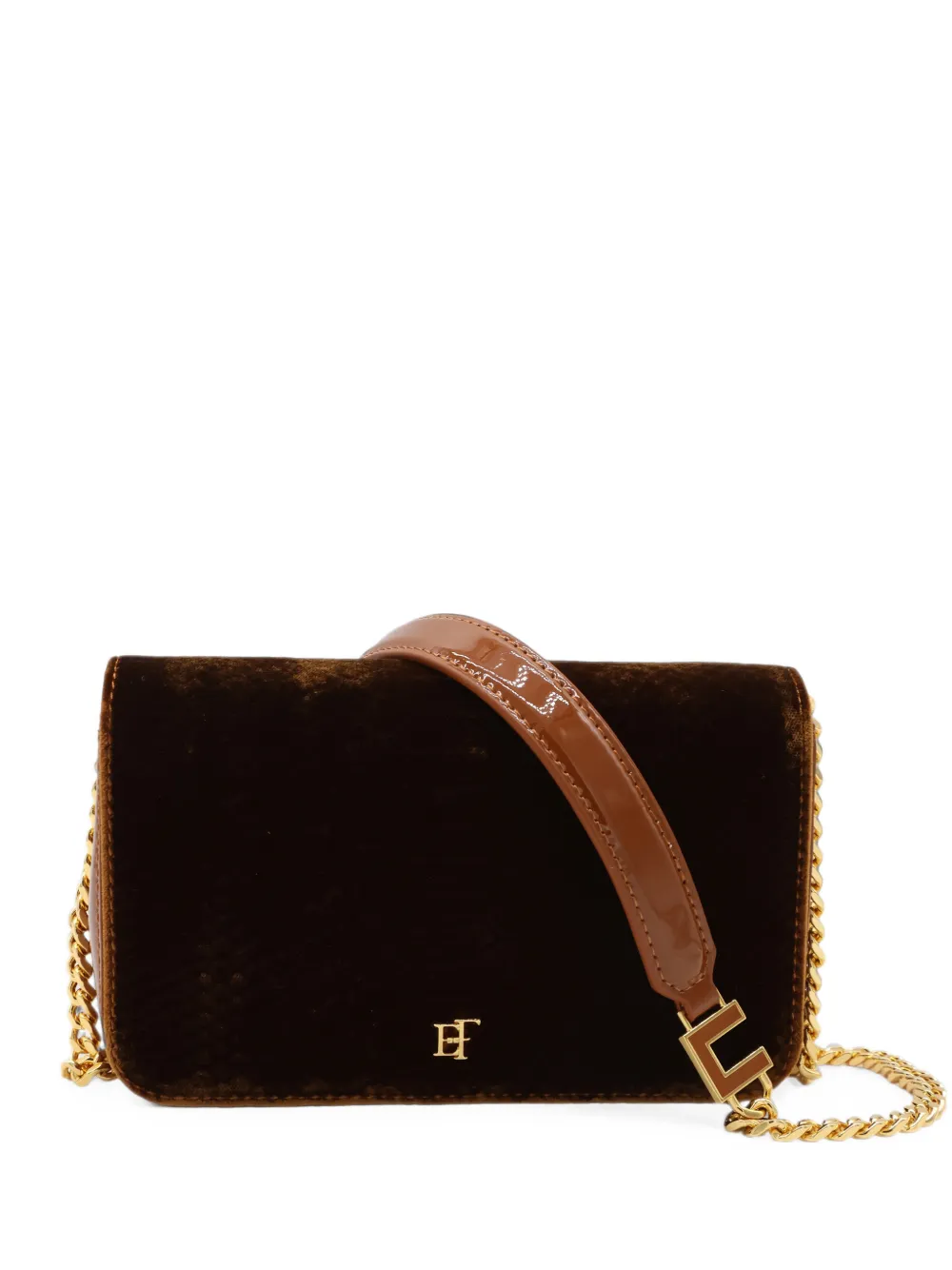 Elisabetta Franchi croc-effect velvet shoulder bag