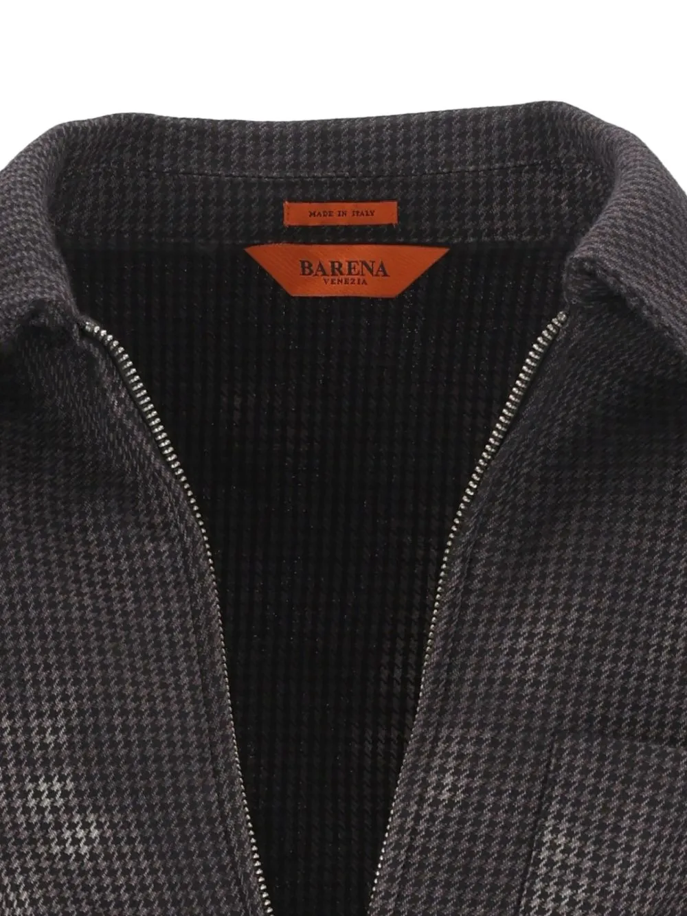Barena Wollen bomberjack met pied-de-poule-print Grijs