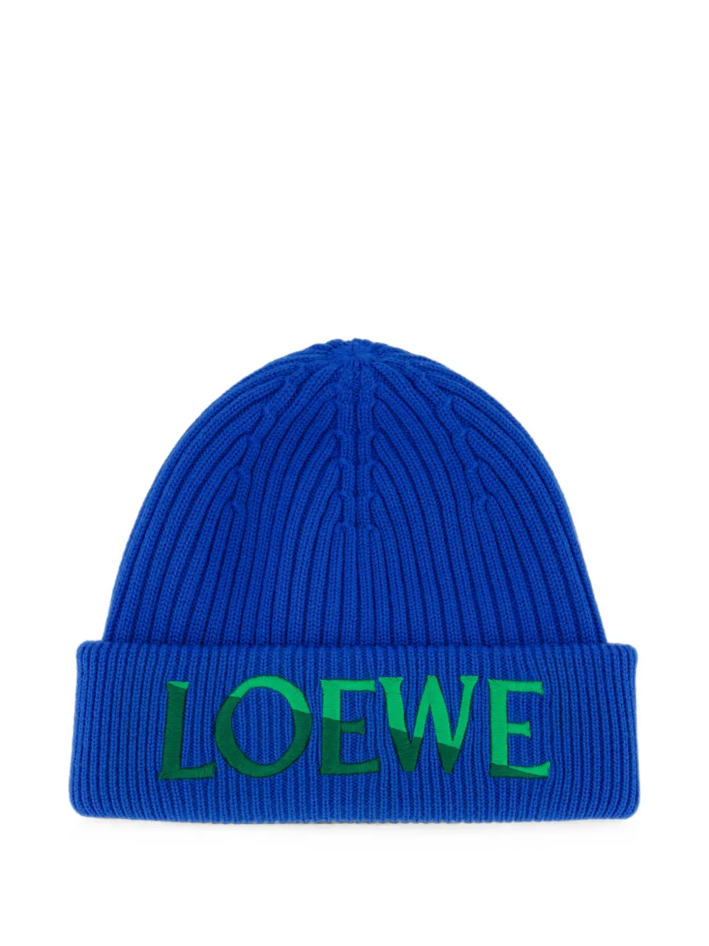 LOEWE logo-embroidered ribbed-knit beanie hat