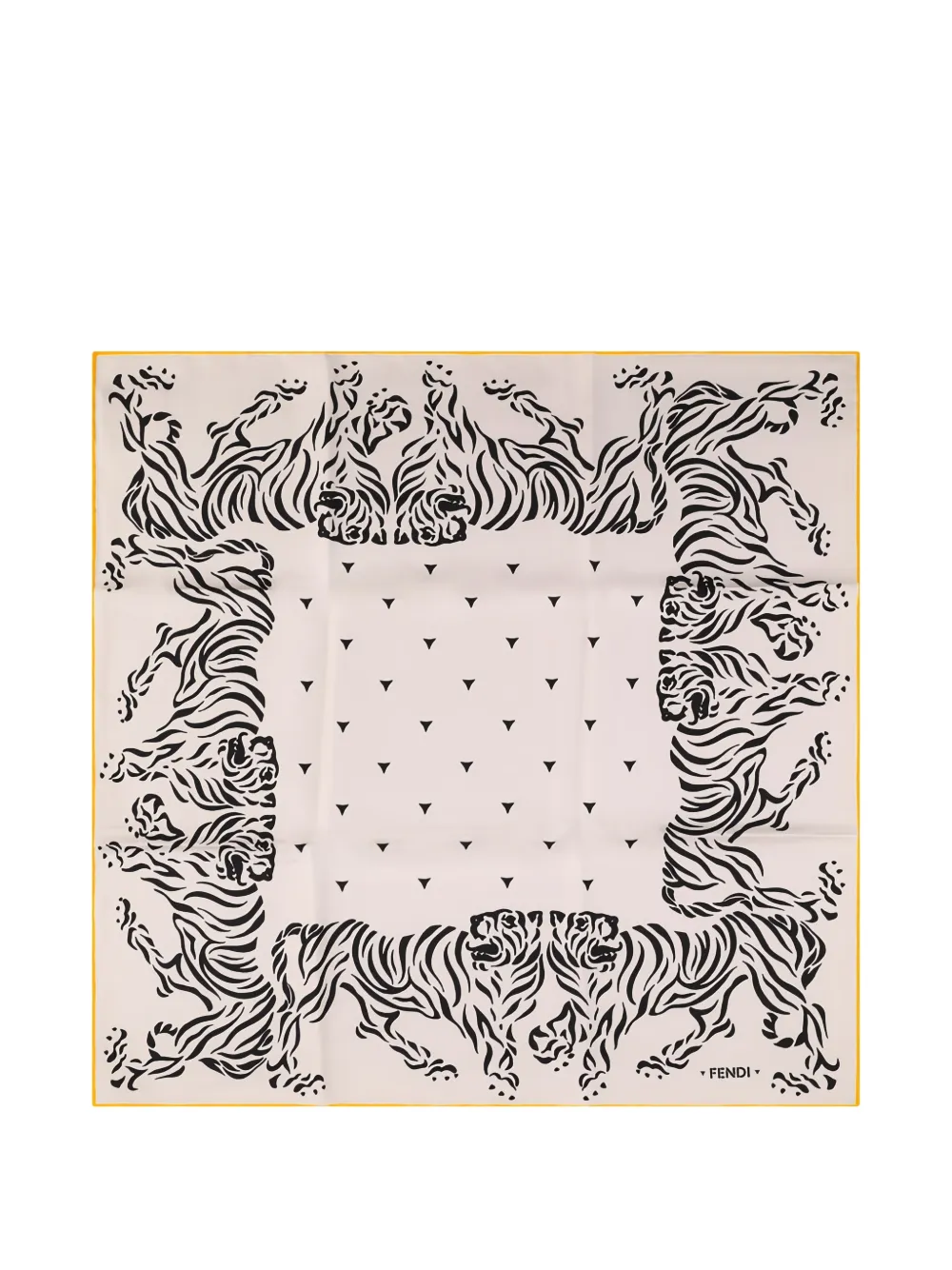 FENDI tiger-print silk scarf