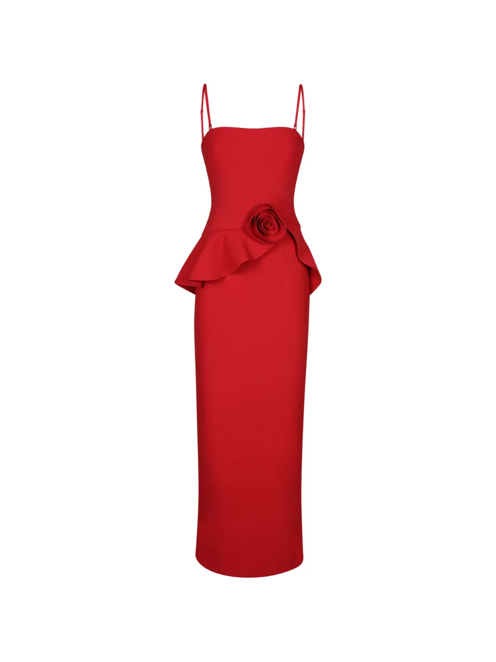 ROTATE BIRGER CHRISTENSEN long flower strapless maxi dress red Rood