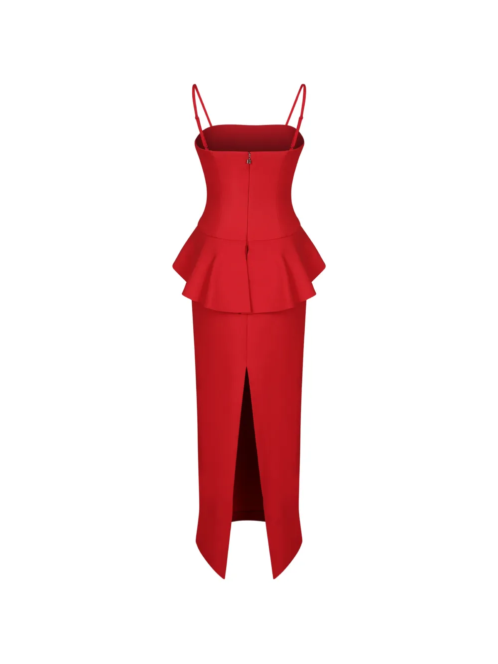 ROTATE BIRGER CHRISTENSEN long flower strapless maxi dress red Rood