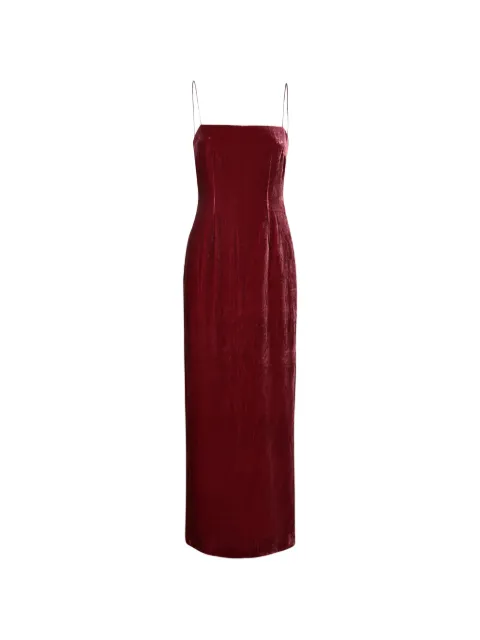 ROTATE BIRGER CHRISTENSEN silk velvet strap dress dark red
