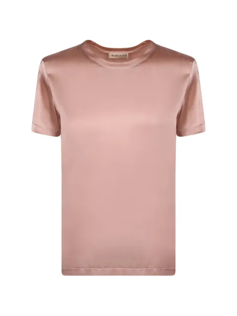 Blanca Vita playera con efecto satinado