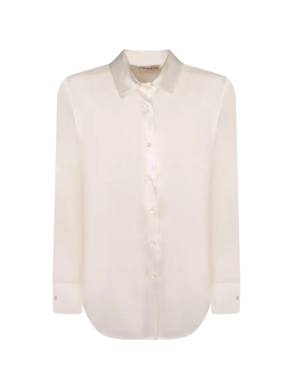 Blanca Vita satin-finish button-up shirt Blanca Vita satin-finish button-up shirt