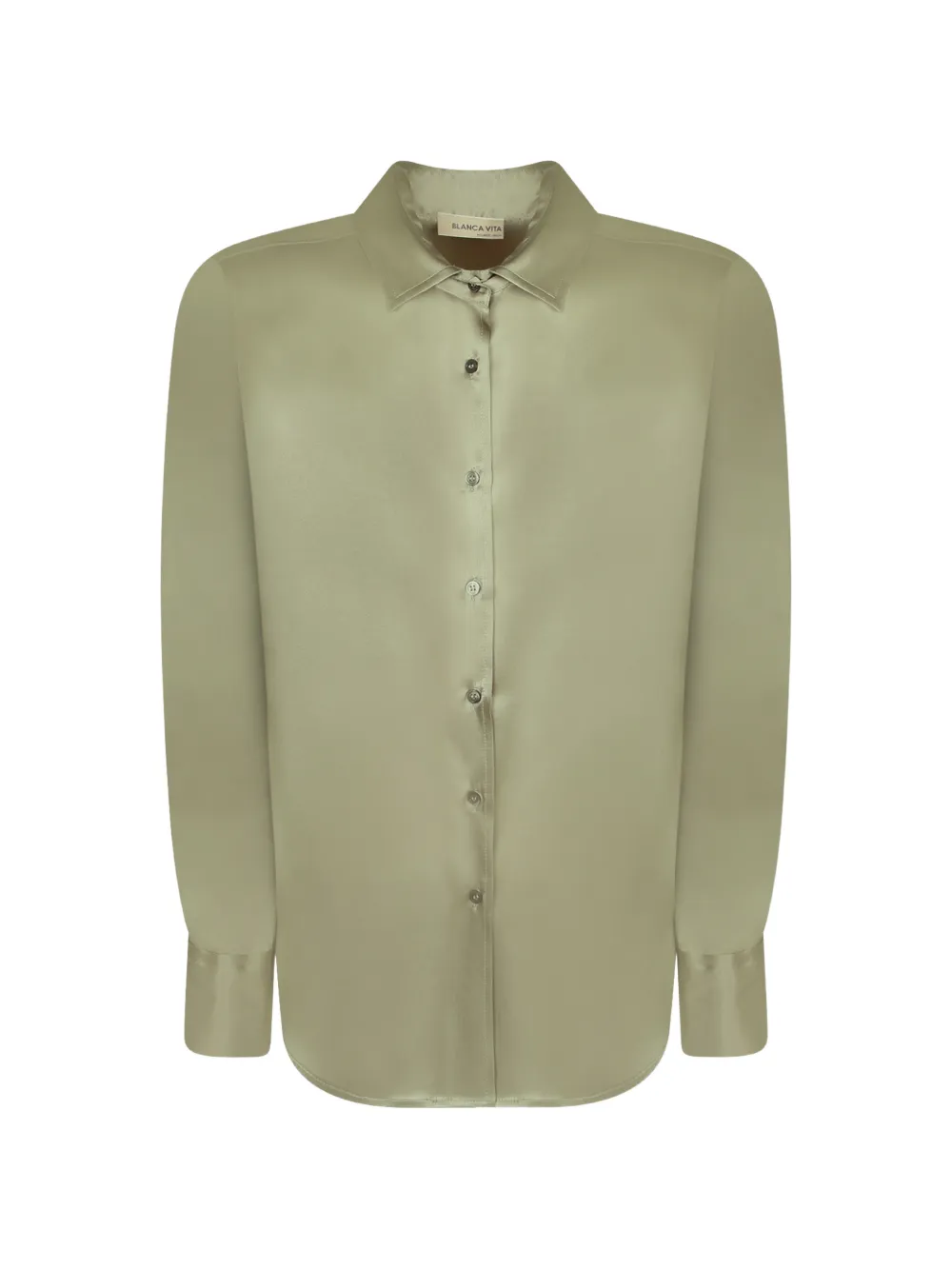 Blanca Vita satin-finish button-up shirt - Vert Blanca Vita satin-finish button-up shirt - Vert