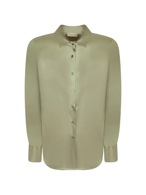 Blanca Vita satin-finish button-up shirt