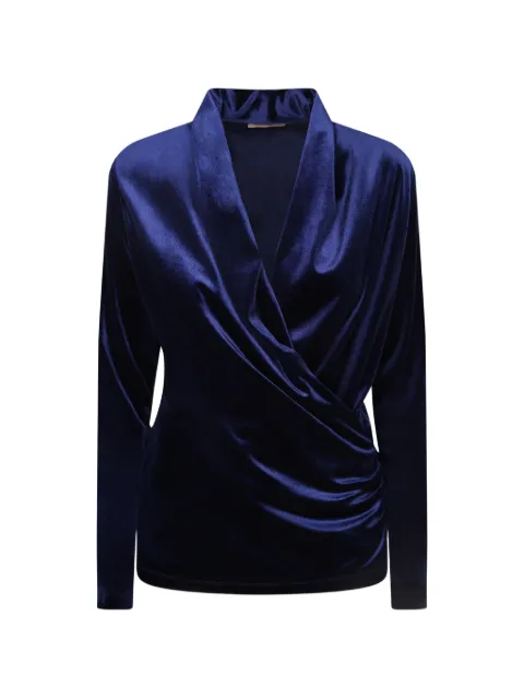 Blanca Vita velvet wrap-style top