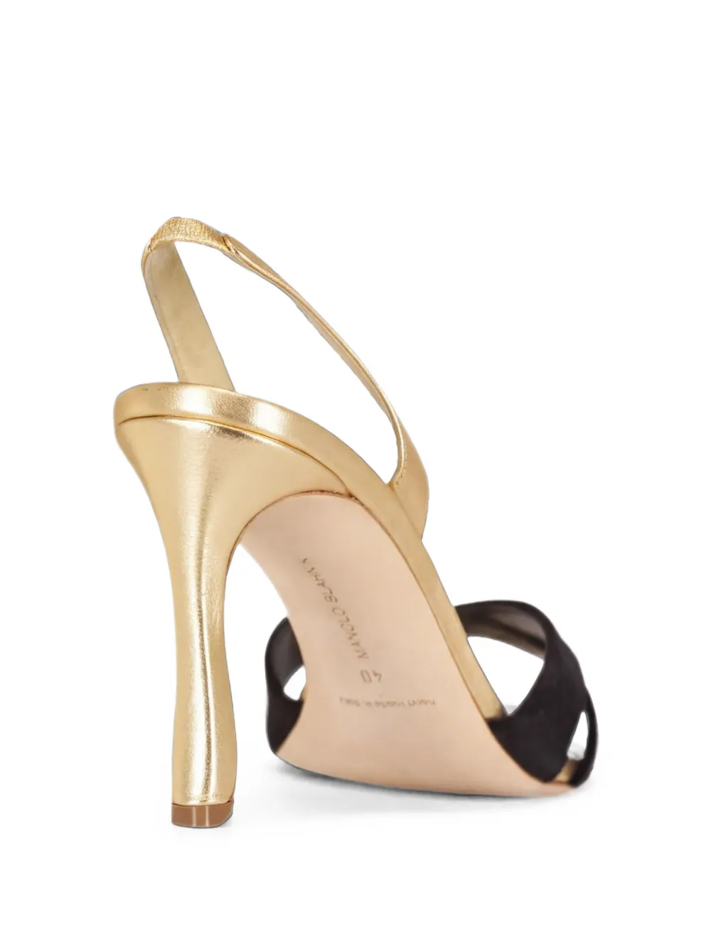 Manolo Blahnik crossover-strap slingback sandals Goud