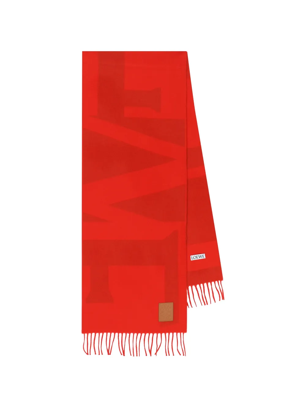 LOEWE Anagram-patch fringed scarf
