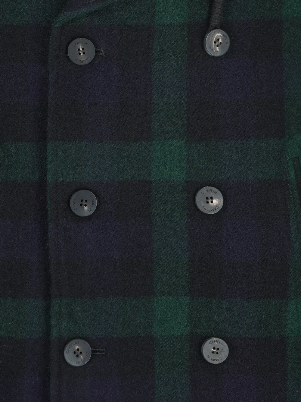 Camplin Geruite sailorjas met dubbele rij knopen Blauw