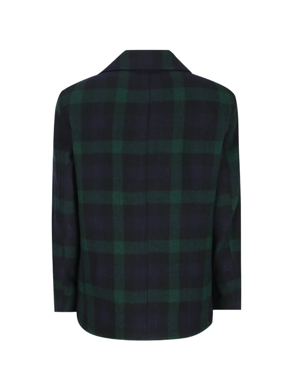 Camplin Geruite sailorjas met dubbele rij knopen Blauw