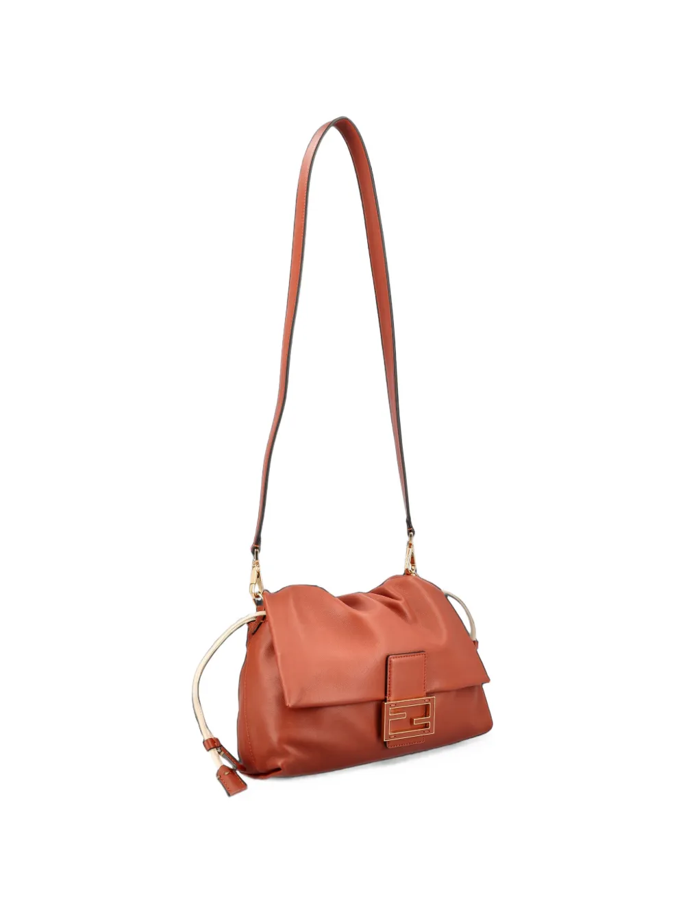 FENDI Mamma Baguette medium leren schoudertas Bruin