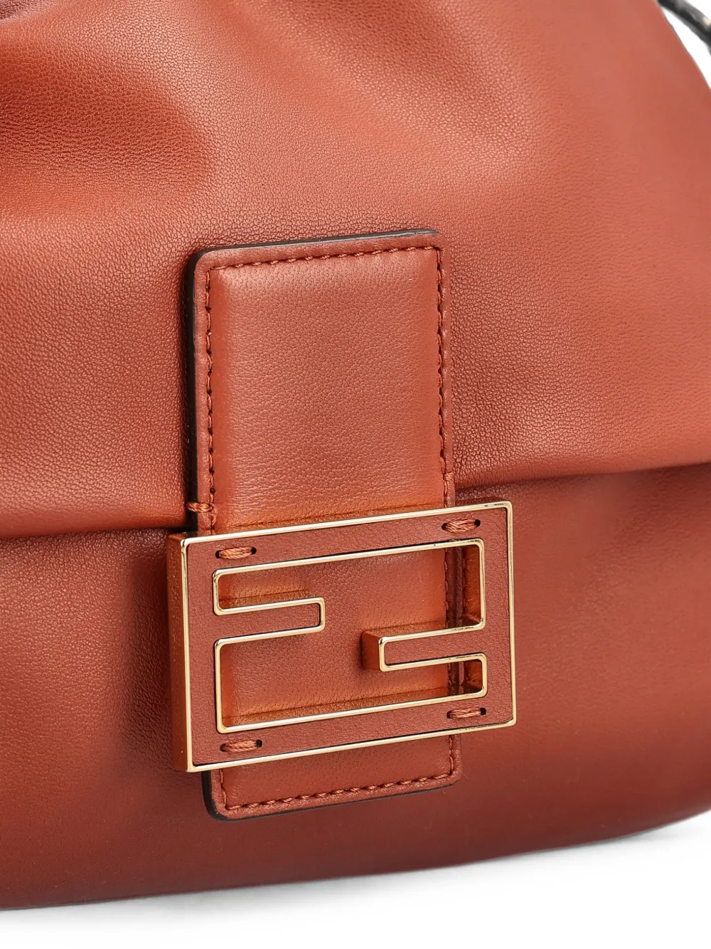 FENDI Mamma Baguette medium leren schoudertas Bruin