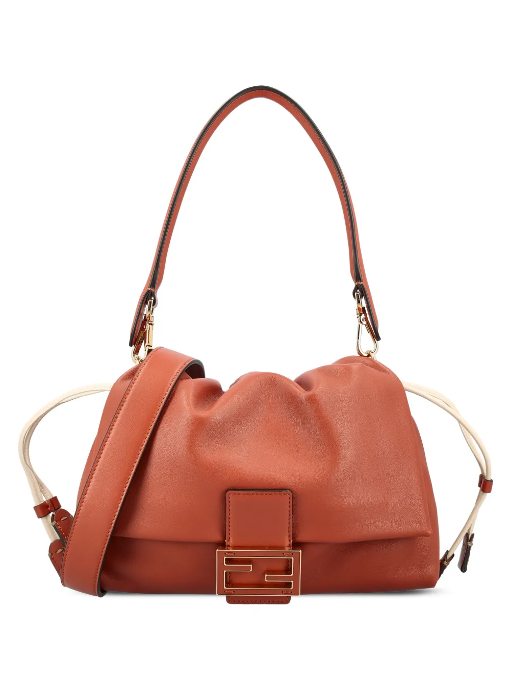FENDI medium Mamma Baguette leather shoulder bag - Marrone
