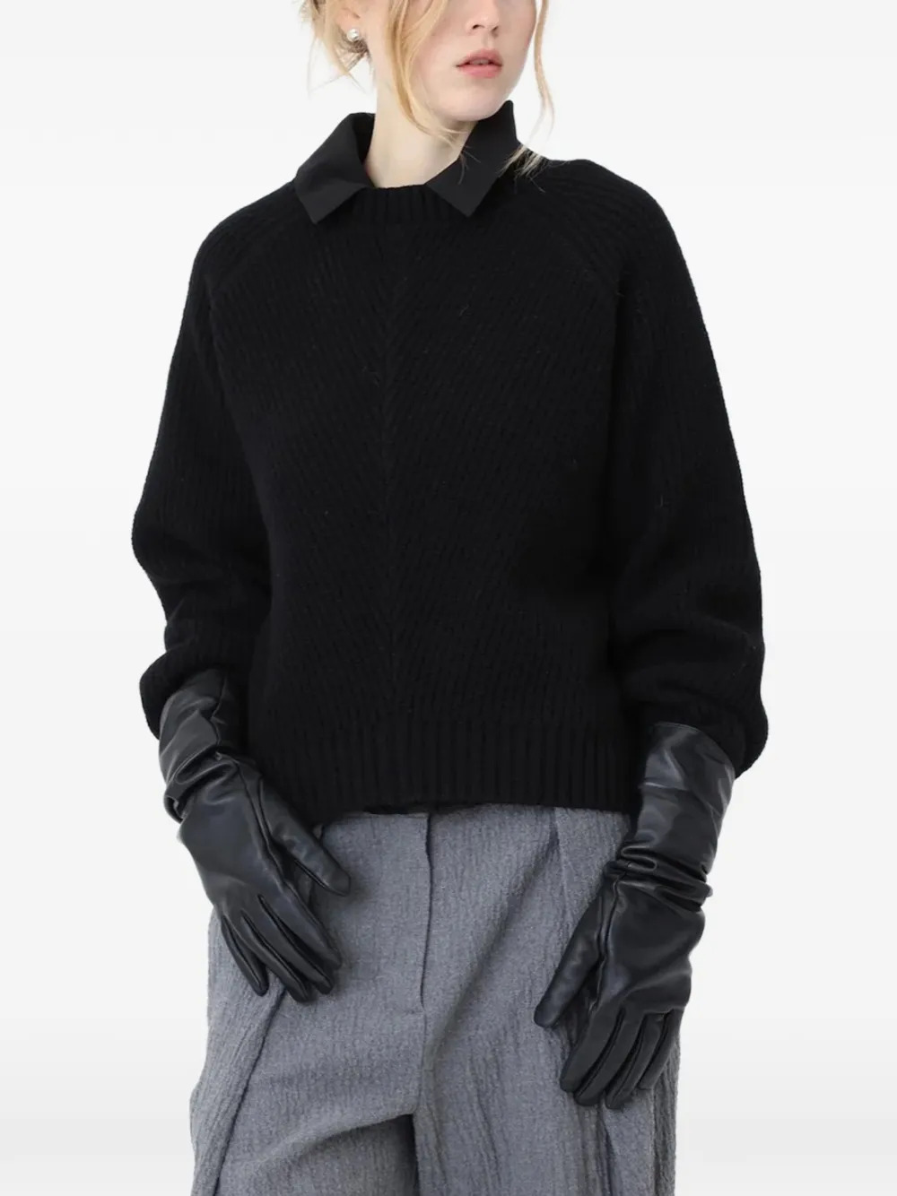 Won Hundred Bena raglan-sleeve sweater Zwart