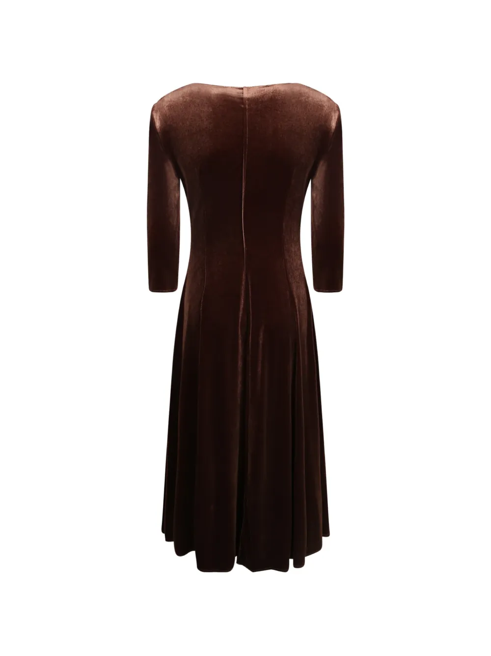 Blanca Vita Fluwelen flared midi-jurk Bruin