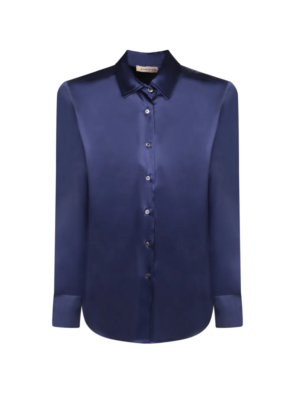 Blanca Vita satin-finish button-up shirt - Bleu Blanca Vita satin-finish button-up shirt - Bleu