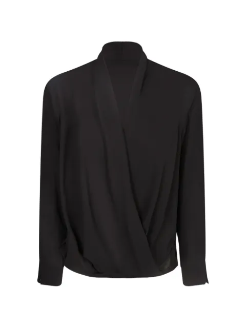 Blanca Vita wrap-style long-sleeve blouse