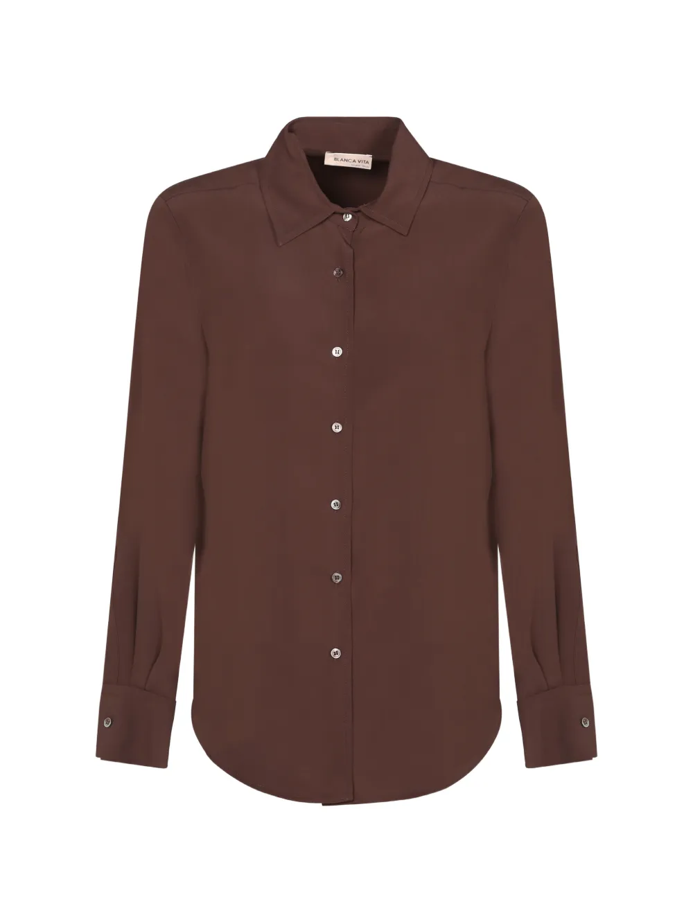 Blanca Vita button-up long-sleeve shirt - Marron Blanca Vita button-up long-sleeve shirt - Marron