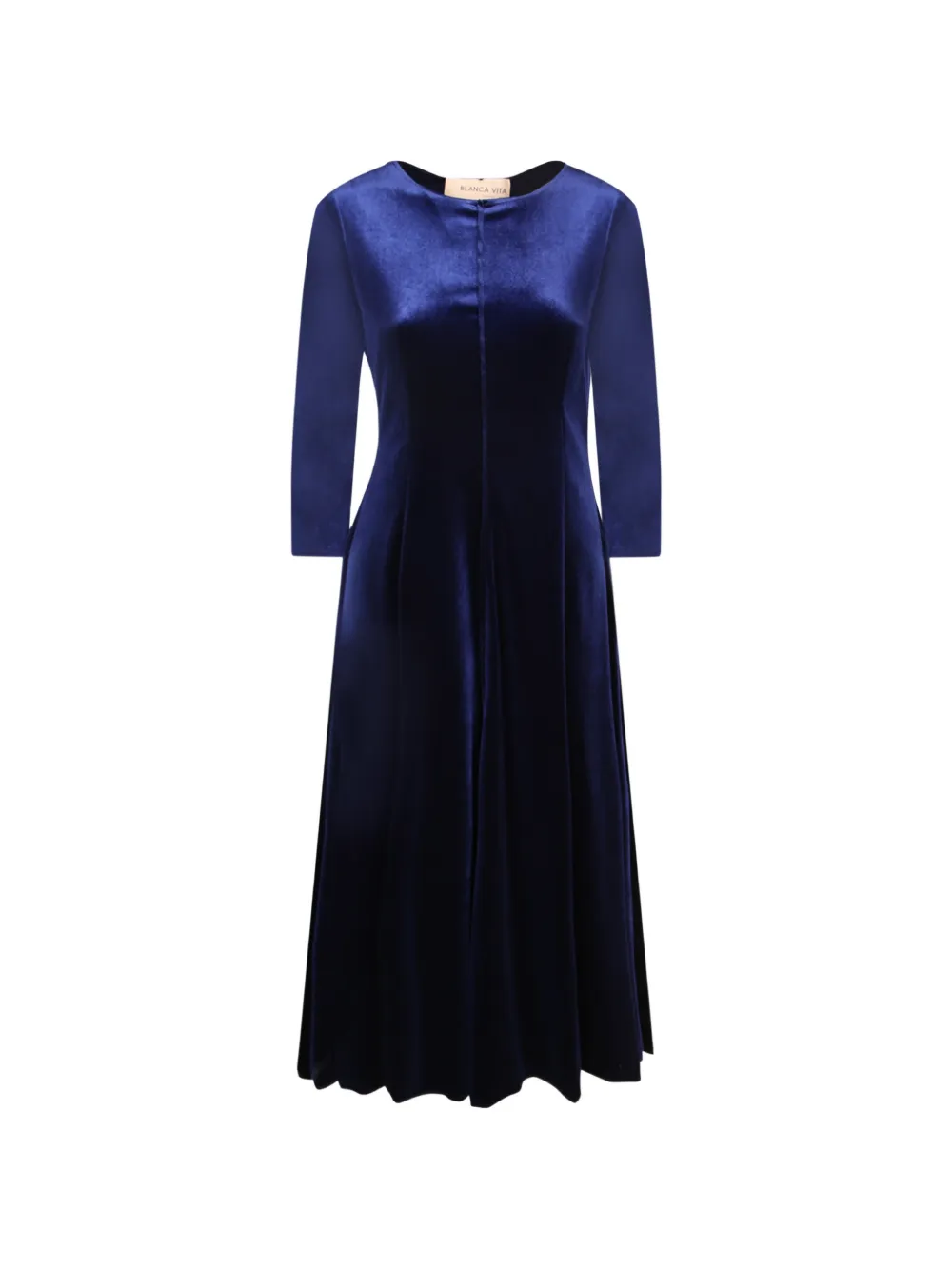 Blanca Vita robe mi-longue en velours à manches longues - Bleu Blanca Vita robe mi-longue en velours à manches longues - Bleu