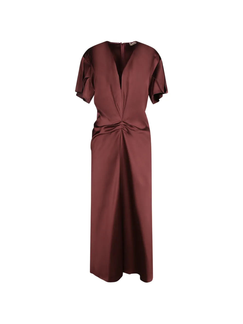 Blanca Vita robe mi-longue froncée à col v - Rouge