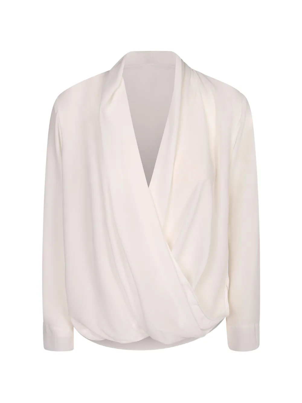 Blanca Vita wrap-style long-sleeve blouse - Bianco