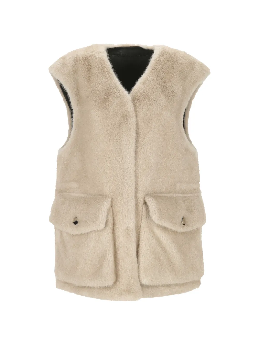 Urbancode reversible faux-fur gilet - Tons neutres Urbancode reversible faux-fur gilet - Tons neutres