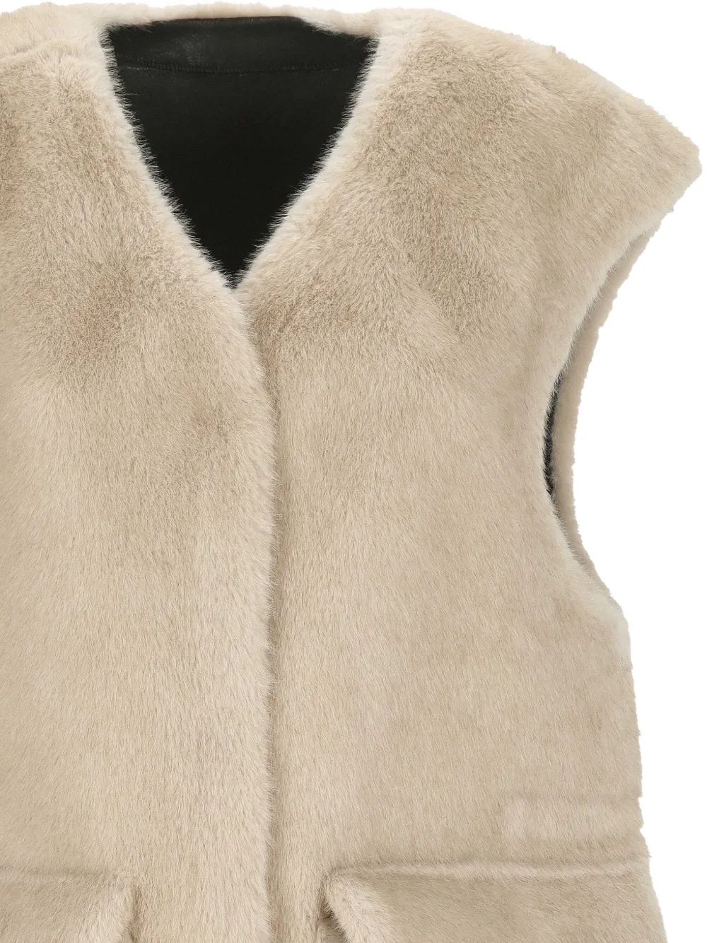 Urbancode Omkeerbaar jack van imitatiebont Beige