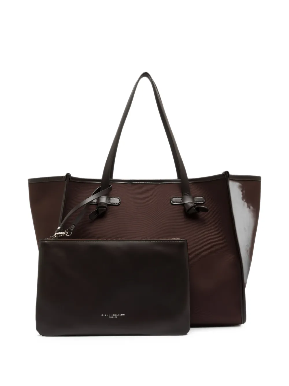 GIANNI CHIARINI Marcella shopper met leren afwerking Bruin
