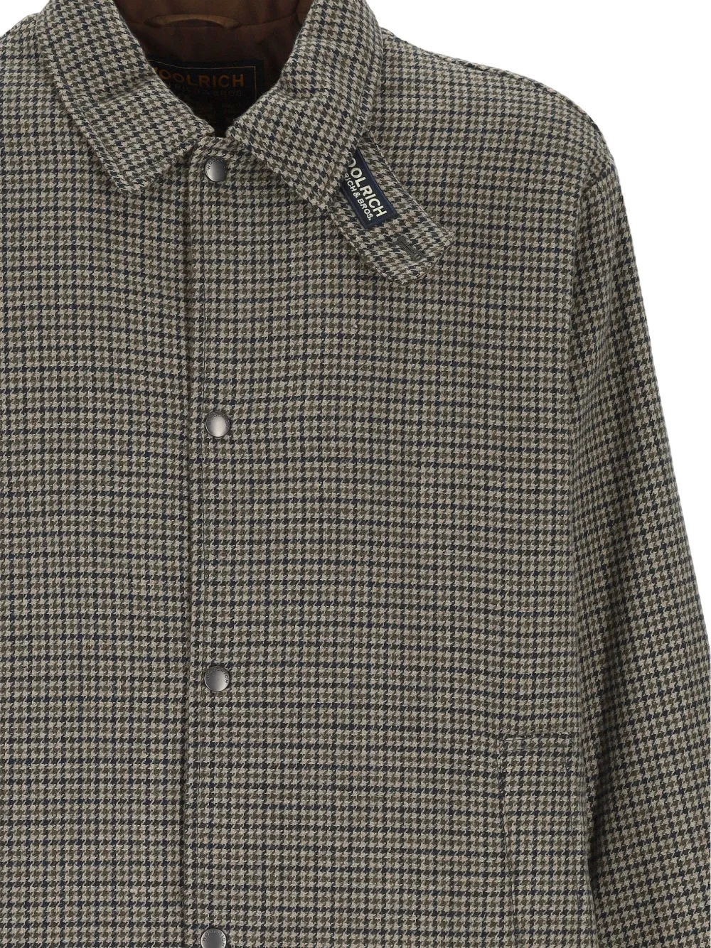 Woolrich Jack met pied-de-poulepatroon en drukknoopsluiting Beige