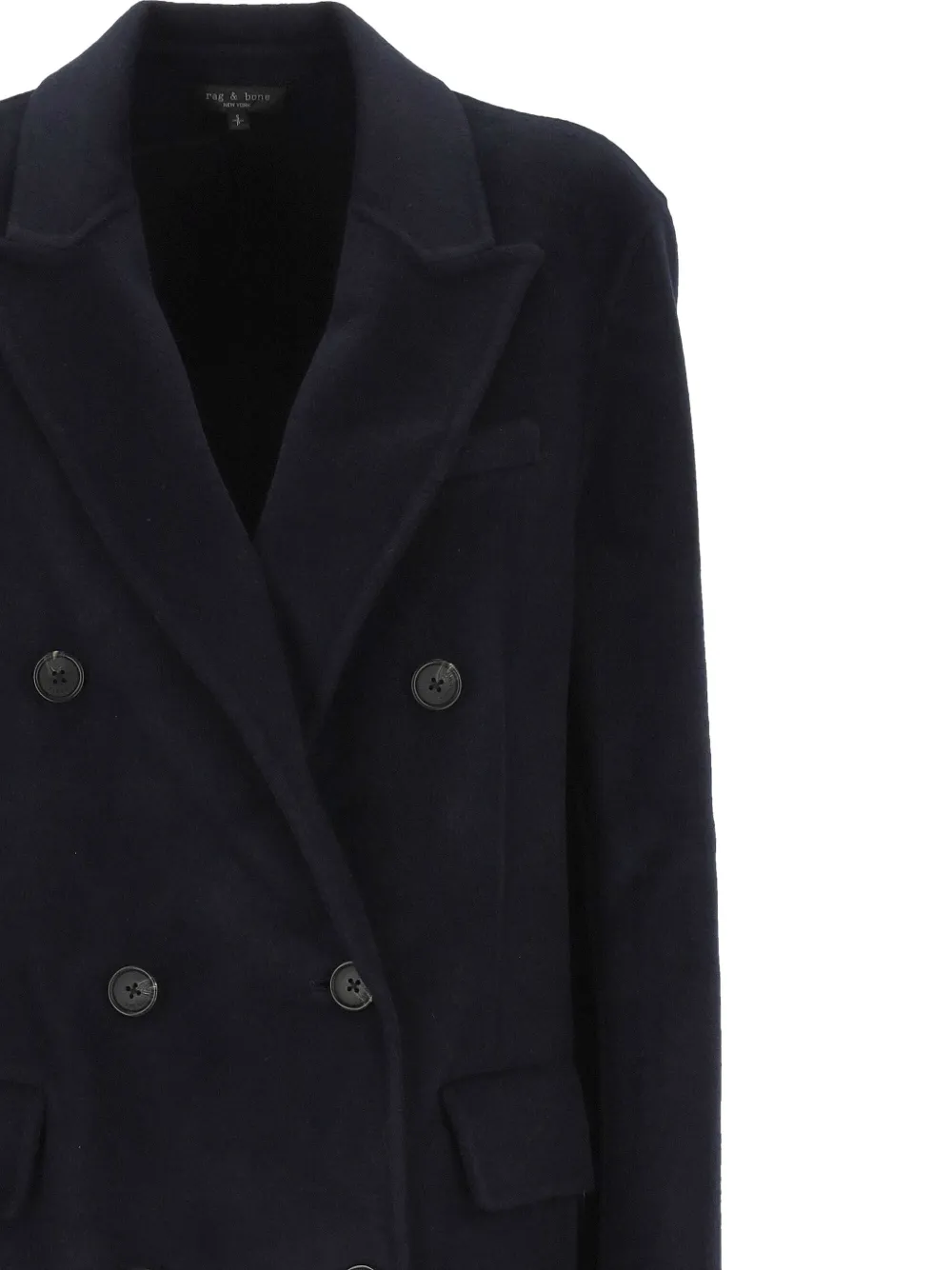 rag & bone Vasso mantel met dubbele rij knopen en puntige revers Blauw