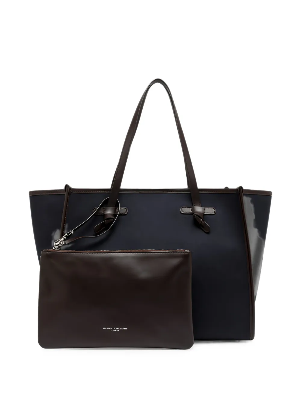 GIANNI CHIARINI Marcella shopper met leren afwerking Blauw