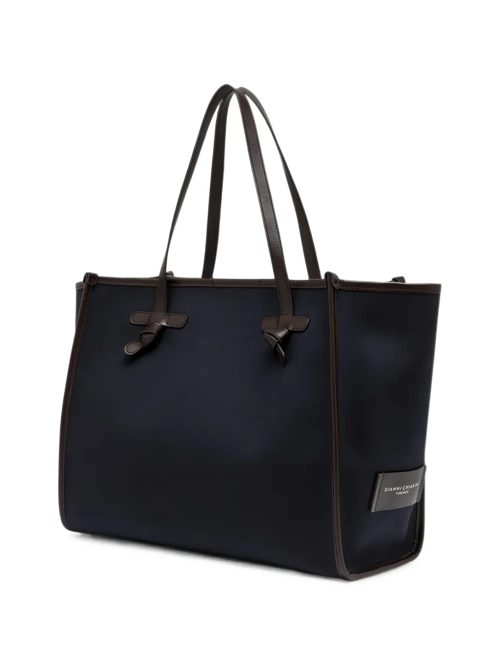 GIANNI CHIARINI Marcella shopper met leren afwerking Blauw