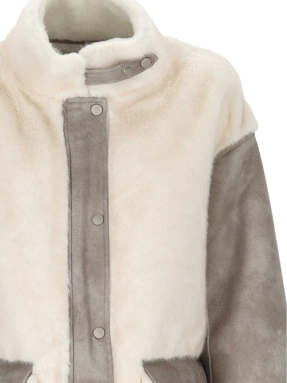 Urbancode Jack met vlakken van imitatiebont Beige