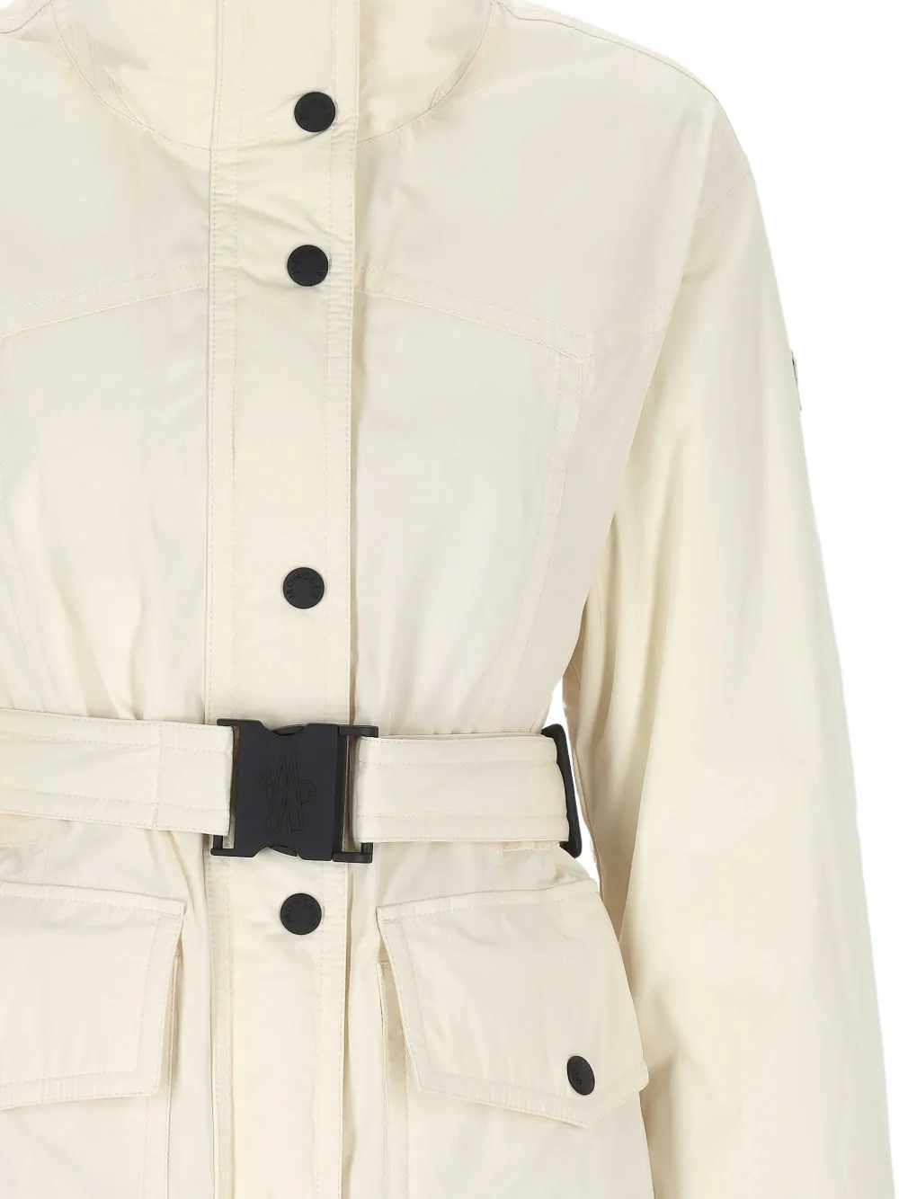 Moncler Grenoble Jack met capuchon en ceintuur Beige