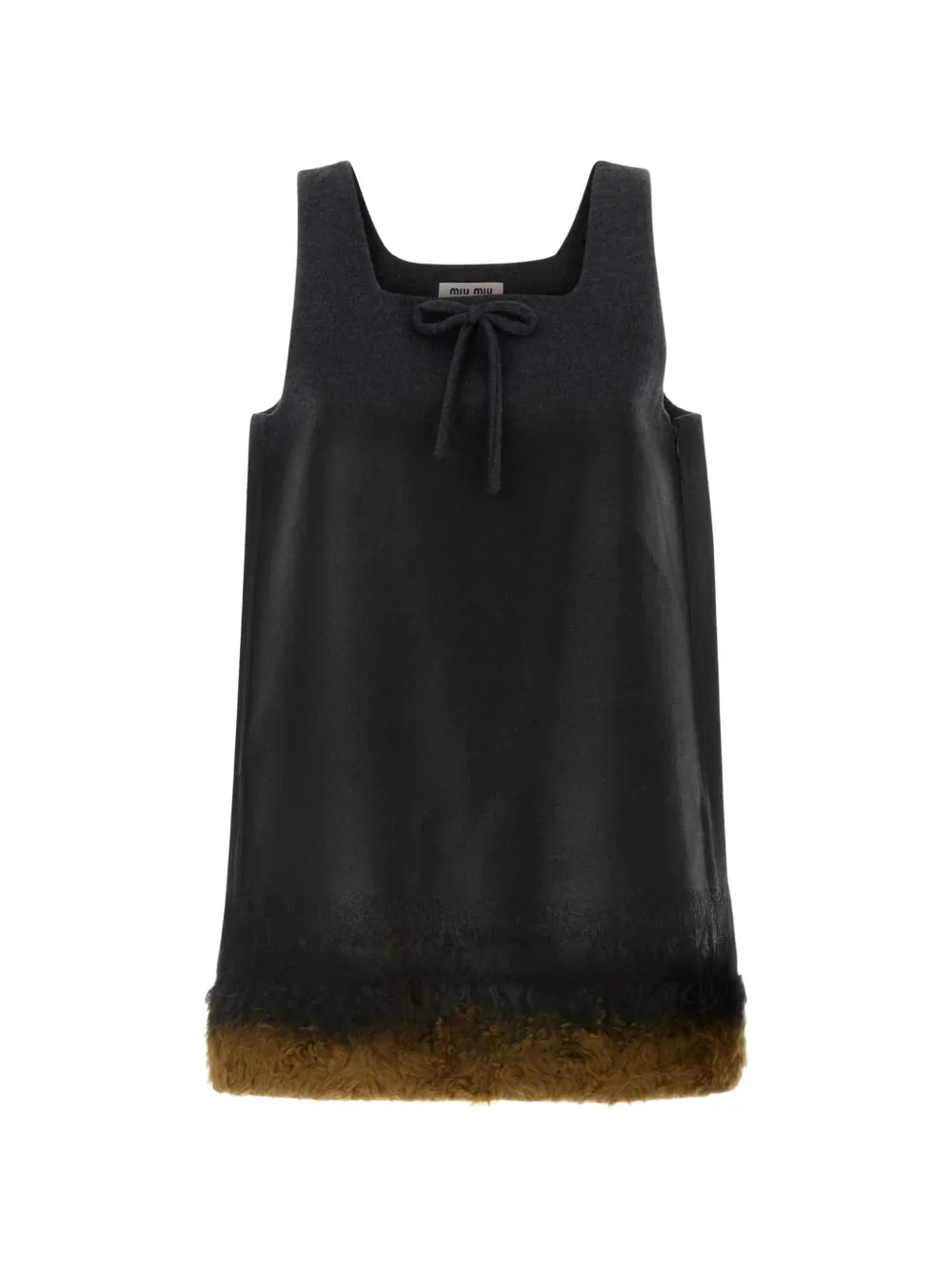 Miu Miu robe en laine et peau lainée - Noir